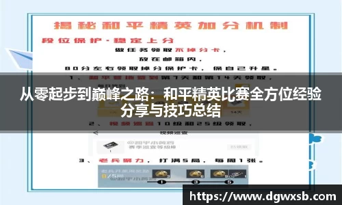 从零起步到巅峰之路：和平精英比赛全方位经验分享与技巧总结